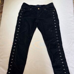 Juicy Couture, Girls Black Velvet Pant with Rhinestone Beading size 8